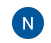 A solid blue circular icon featuring a white capital letter N in the center.